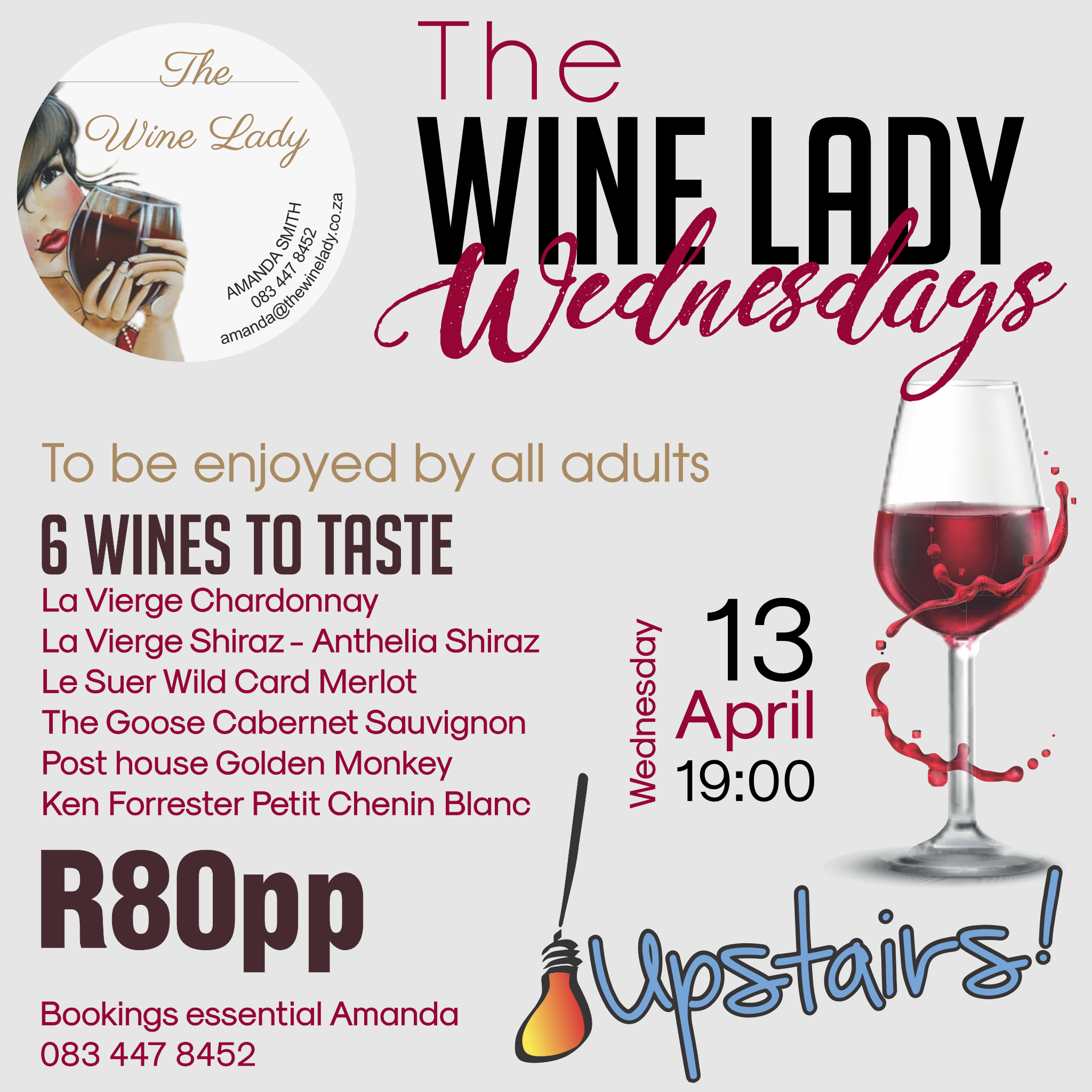 The wine lady Wednesday 13 April The wine lady Wednesday 13 April